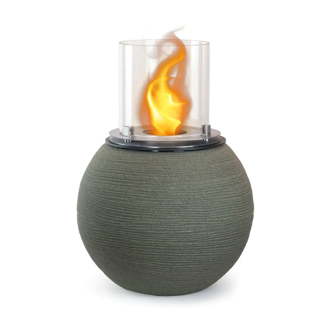 Caminetto a bioetanolo da tavolo 40x40x54h cm verde - Alliste