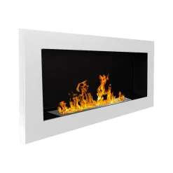 Camini A Bioetanolo > Dmora Camino a Bioetanolo Capacità 0.75 lt Superficie Riscaldabile 25 90x12x40h cm, Potenza (kw) 2.5 - Seulo Bianco