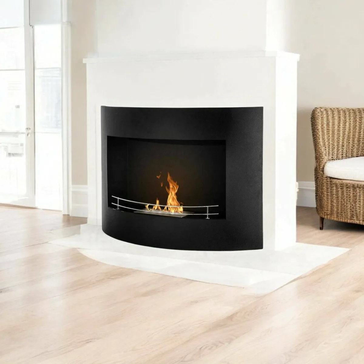 Camini A Bioetanolo > Dmora Camino a bioetanolo da parete 16x63x45h cm - Alpago Nero