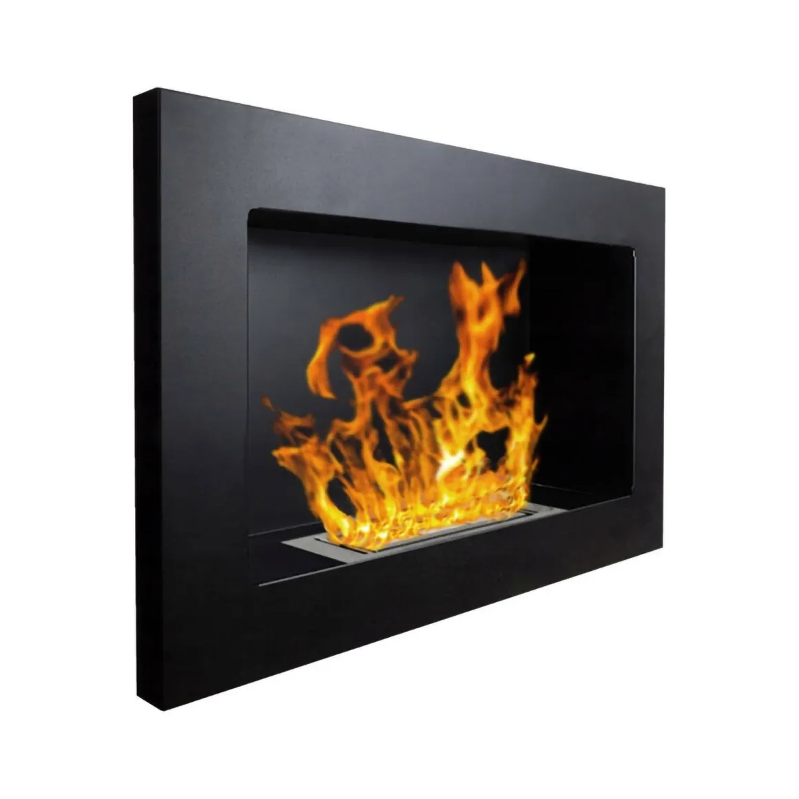 Camino a bioetanolo da parete o incasso 12x65x40h cm nero - Airuno