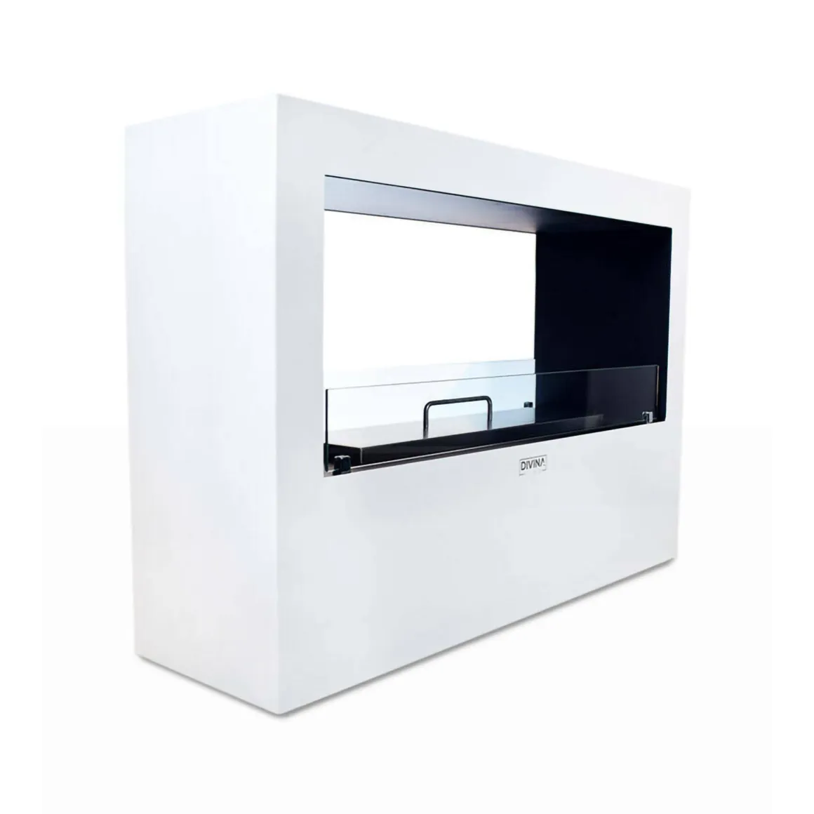 Camino a bioetanolo da pavimento 100x30x70h cm bianco - Aicurzio