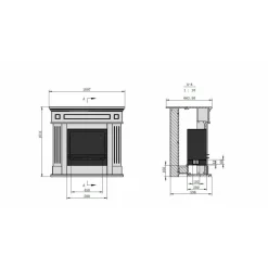 Camini A Bioetanolo > Dmora Camino a bioetanolo da pavimento 121x38x108h cm - Arborio Bianco