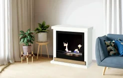 Camini A Bioetanolo > Dmora Camino a bioetanolo da pavimento 27x27x82h cm - Kaapstad Nero