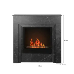 Camino a bioetanolo da pavimento 35x96x96h cm nero - Kinsasa