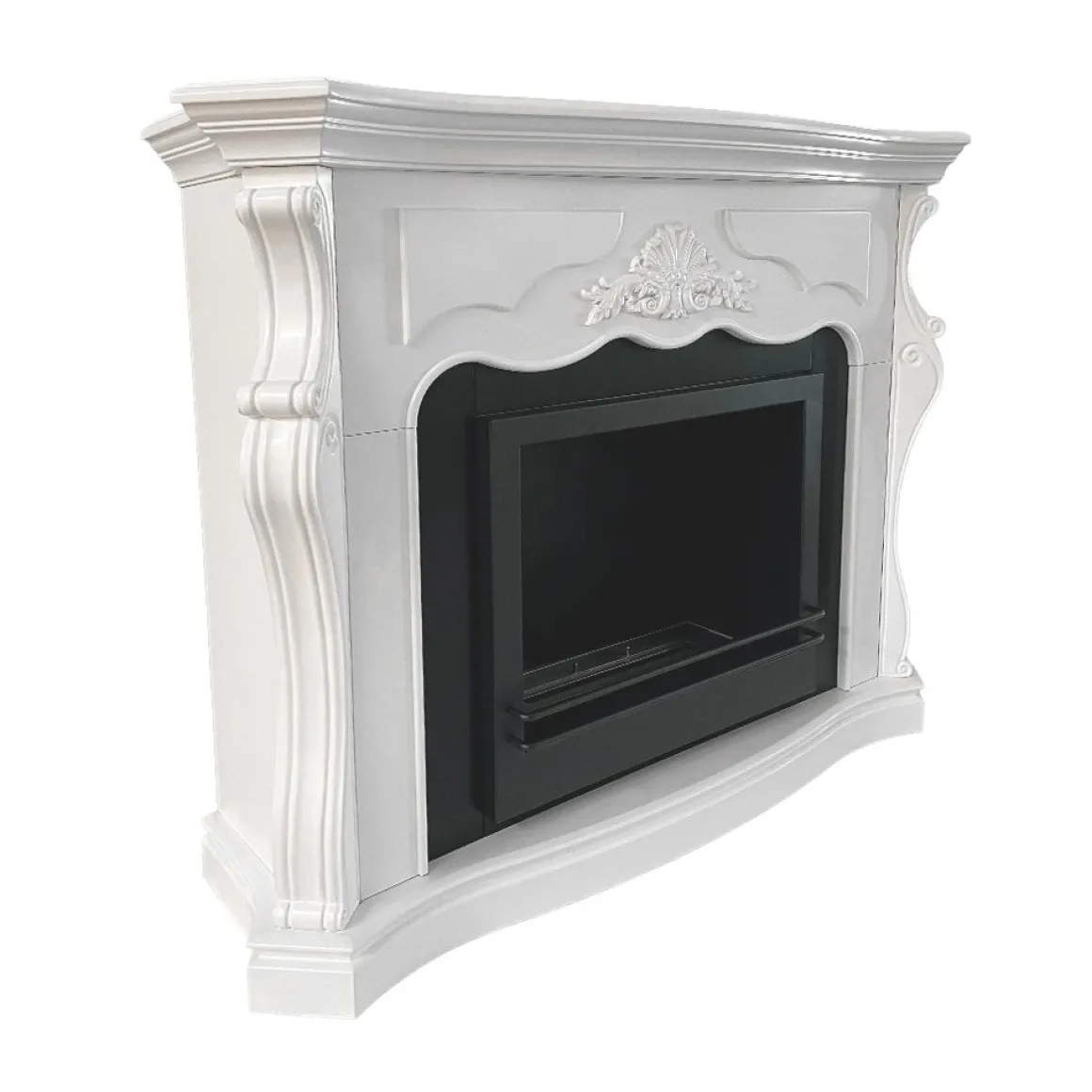 Camini A Bioetanolo > Dmora Camino a bioetanolo da pavimento 40x40x115h cm - Airasca Bianco