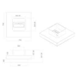 Camini A Bioetanolo > Dmora Camino a bioetanolo da tavolo 70x70x36h cm - Alife Nero