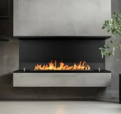 Camini A Bioetanolo > Dmora Camino a Bioetanolo Capacità 1.5 lt Superficie Riscaldabile 30 90x15x40h cm, Potenza (kw) 3 - Guardea Nero