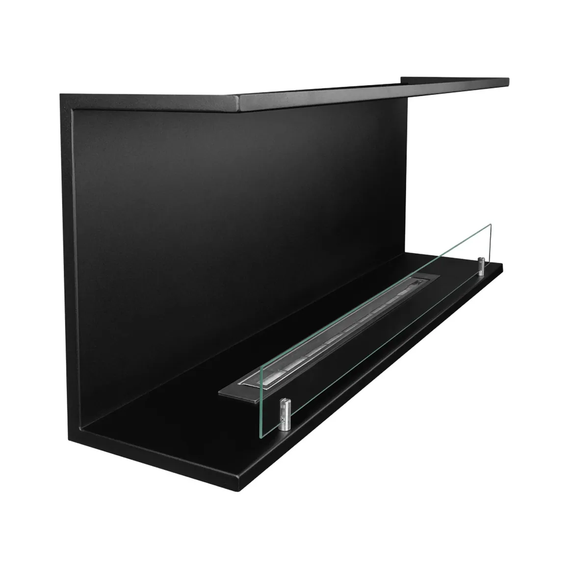 Camini A Bioetanolo > Dmora Camino a Bioetanolo Capacità 1.5 lt Superficie Riscaldabile 30 90x15x40h cm, Potenza (kw) 3 - Guardea Nero