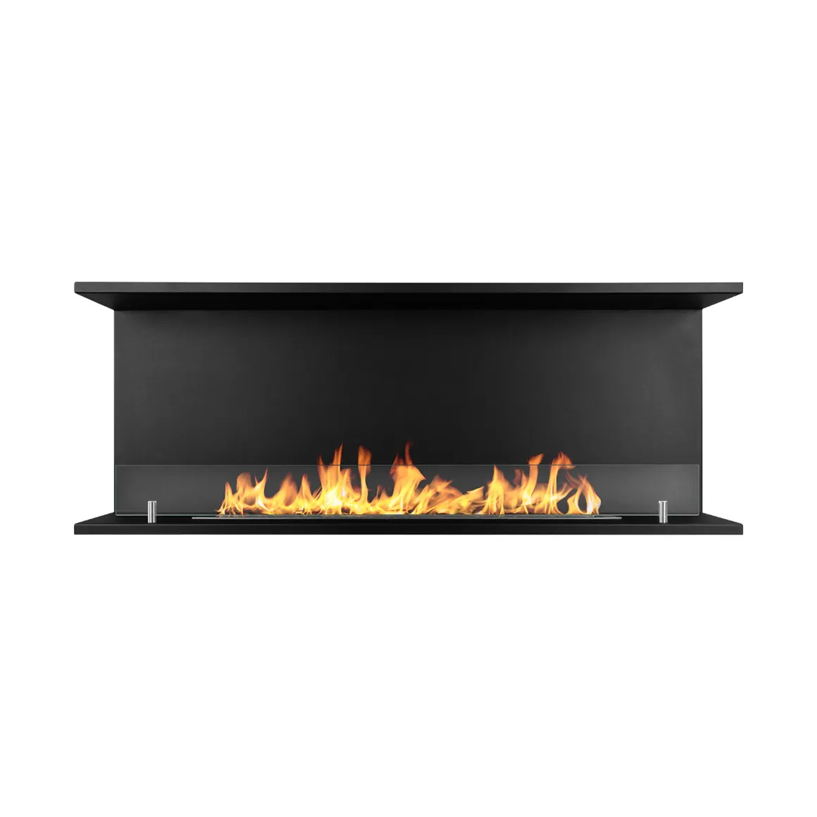 Camini A Bioetanolo > Dmora Camino a Bioetanolo Capacità 1.5 lt Superficie Riscaldabile 30 90x15x40h cm, Potenza (kw) 3 - Guardea Nero