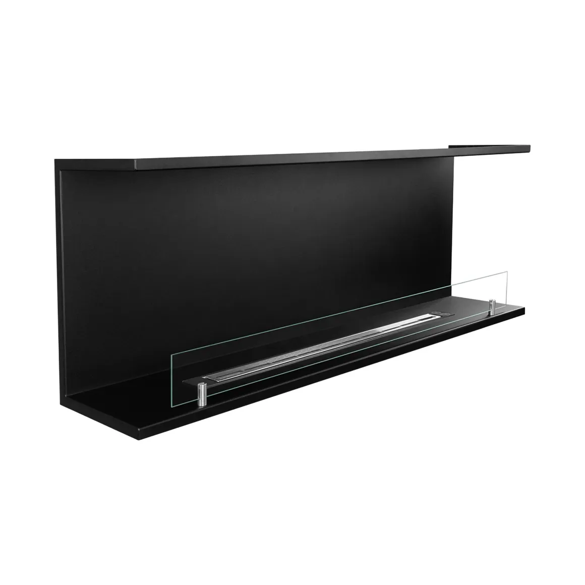 Camini A Bioetanolo > Dmora Camino a Bioetanolo Capacità 1.5 lt Superficie Riscaldabile 30 90x15x40h cm, Potenza (kw) 3 - Guardea Nero
