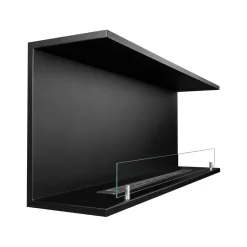 Camini A Bioetanolo > Dmora Camino a Bioetanolo Capacità 1.5 lt Superficie Riscaldabile 30 90x15x40h cm, Potenza (kw) 3 - Guardea Nero