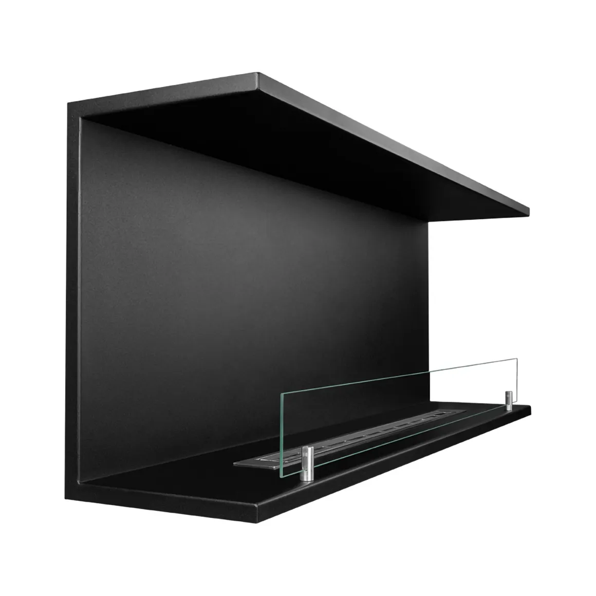 Camini A Bioetanolo > Dmora Camino a Bioetanolo Capacità 1.5 lt Superficie Riscaldabile 30 90x15x40h cm, Potenza (kw) 3 - Guardea Nero