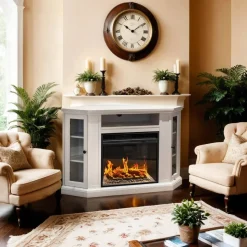 Camini A Bioetanolo > Dmora Camino elettrico Alonte, 126x78 h81 cm, Marrone