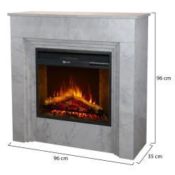 Camini Elettrici > Dmora Camino Elettrico Superficie Riscaldabile 30 Potenza (kw) 0.9/1.8 96x36x90h cm, Indoor - Feletto Bianco