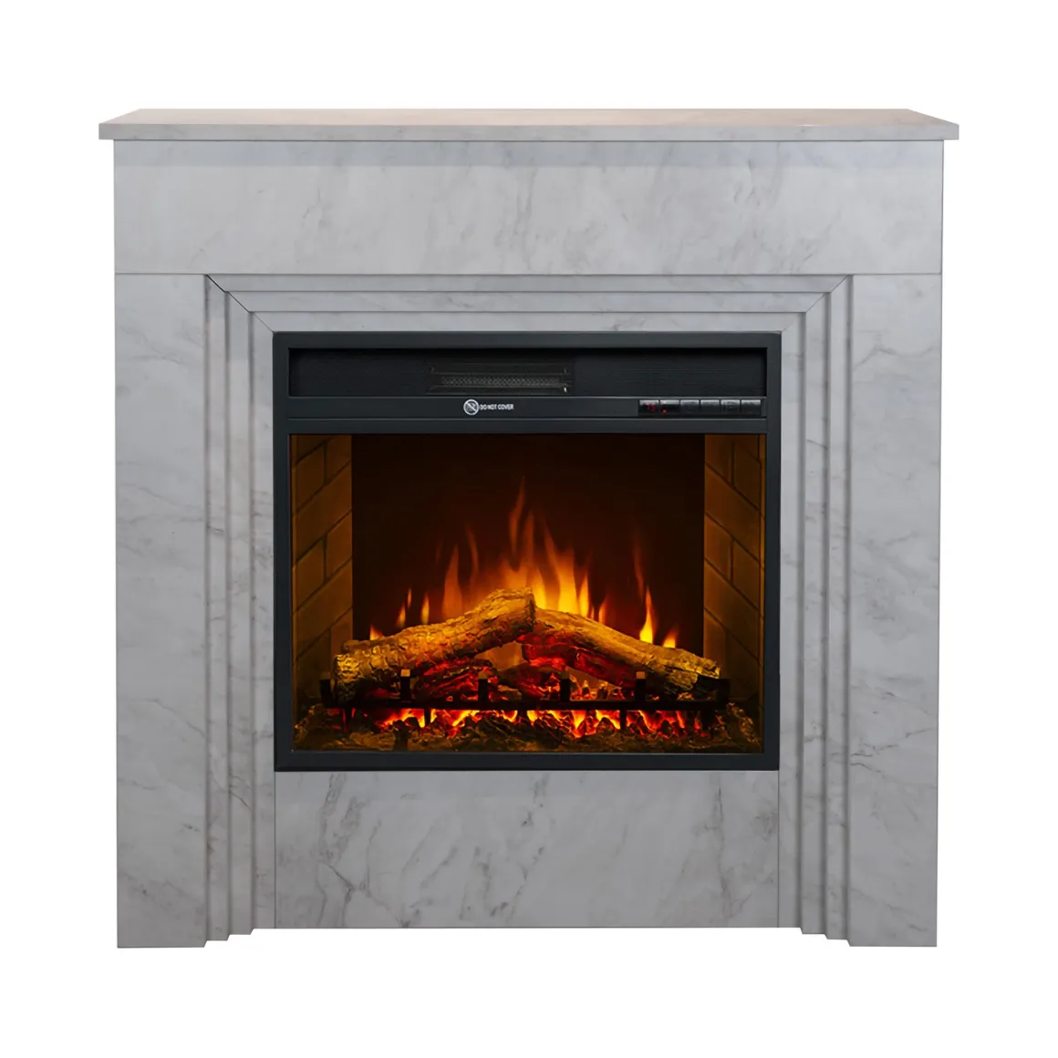 Camini Elettrici > Dmora Camino Elettrico Superficie Riscaldabile 30 Potenza (kw) 0.9/1.8 96x36x90h cm, Indoor - Feletto Bianco