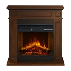 Camino Elettrico Marrone Noce Superficie Riscaldabile 30 Potenza (kw) 0.9/1.8 89x28x90h cm, Indoor - Versiggia