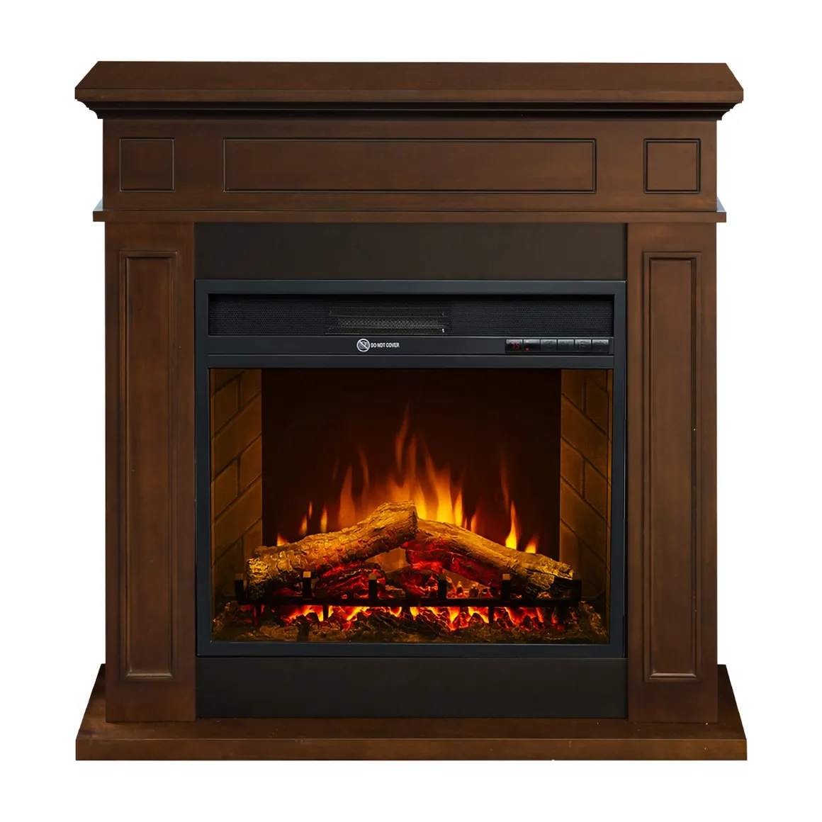 Camino Elettrico Marrone Noce Superficie Riscaldabile 30 Potenza (kw) 0.9/1.8 89x28x90h cm, Indoor - Versiggia