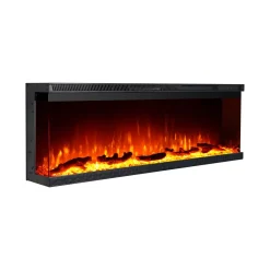 Camini Elettrici > Dmora Camino Elettrico Superficie Riscaldabile 30 Potenza (kw) 0.75/1.5 101x20x44h cm, Indoor - Usini Nero