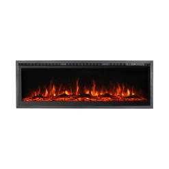 Camino Elettrico Nero Superficie Riscaldabile 30 Potenza (kw) 0.75/1.5 127x14x45h cm, Indoor - Casanova