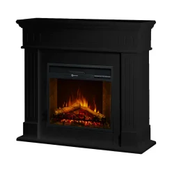 Camini Elettrici > Dmora Camino Elettrico Superficie Riscaldabile 30 Potenza (kw) 0.9/1.8 58x17x52h cm, Indoor - Gavardo Nero