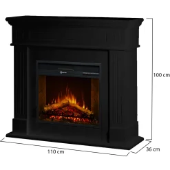 Camini Elettrici > Dmora Camino Elettrico Superficie Riscaldabile 30 Potenza (kw) 0.9/1.8 58x17x52h cm, Indoor - Gavardo Nero