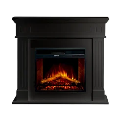 Camini Elettrici > Dmora Camino Elettrico Superficie Riscaldabile 30 Potenza (kw) 0.9/1.8 58x17x52h cm, Indoor - Gavardo Nero