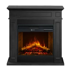 Camini Elettrici > Dmora Camino Elettrico Superficie Riscaldabile 30 Potenza (kw) 0.9/1.8 96x35x96h cm, Indoor - Limbiate Nero