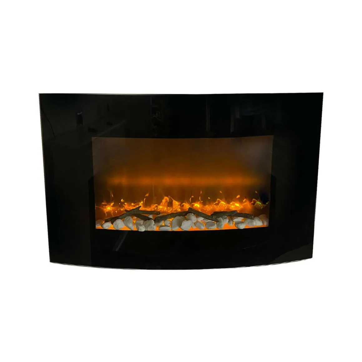 Camino elettrico Stockholm, 14x89 h56 cm, Nero