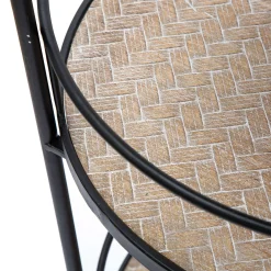 Carrello Marrone Nero 3 Ripiani Ruote 40x42x82h cm, Colore Struttura Nero - Ganaro