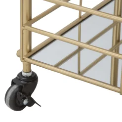 Carrello oro Trasparente Fume 3 Ripiani Ruote 60x31x80h cm, Sfumatura Colore Struttura Fume - Arviat
