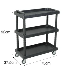 Carrelli > Dmora Carrello Vinci, 75x38h92 cm, Antracite Nero Antracite