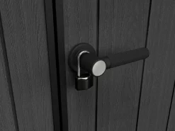 Casetta da Giardino Grigio Nero Resistente Agli Agenti Atmosferici Presenza Finestre 350x229x254h cm, Tetto a due Falde - Dartmouth