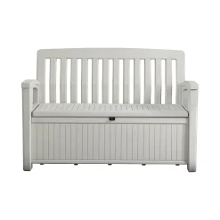 Cassapanca da esterno con schienale 132x61x89h cm bianco - Goderich