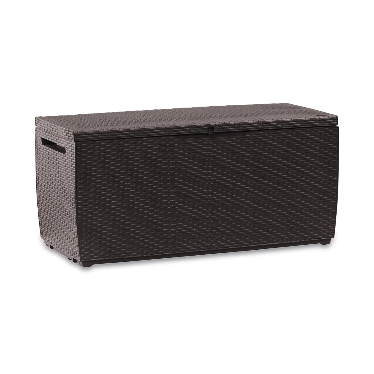 Cassapanche|Cassapanche Da Esterno > Dmora Cassapanca da esterno effetto rattan 123x53x57h cm - Chicoutimi Marrone