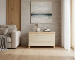 Cassapanca Marrone Naturale 89x53x47h cm - Tires