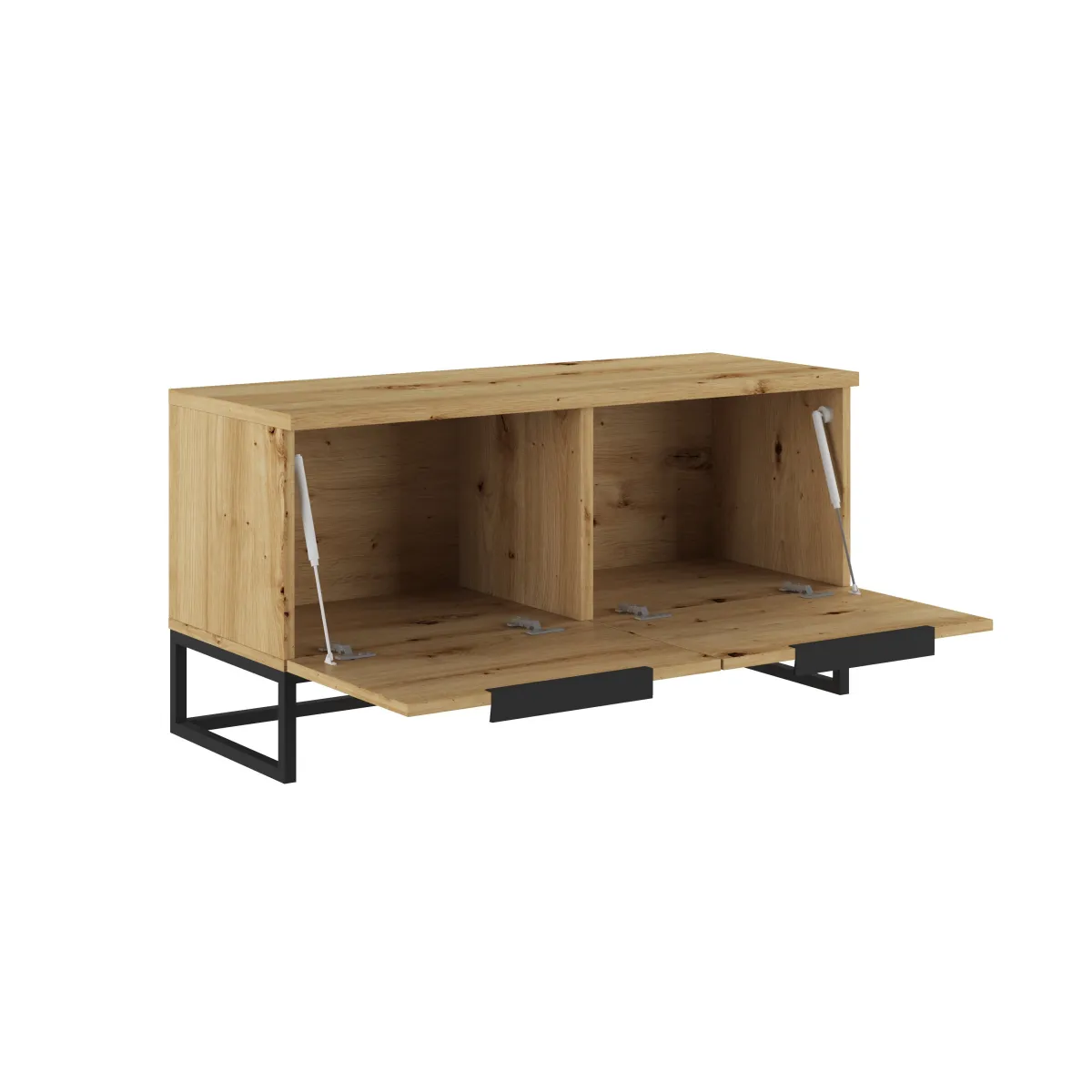 Cassapanche > Dmora Cassapanca Marrone Rovere Nodi Colore Ripiano Marrone Materiale Struttura in Metallo 98x37x50h cm - Sciara Nero, Marrone Rovere Nodi