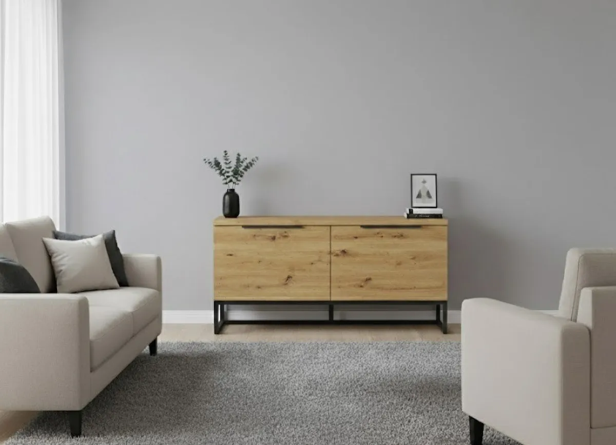 Cassapanche > Dmora Cassapanca Marrone Rovere Nodi Colore Ripiano Marrone Materiale Struttura in Metallo 98x37x50h cm - Sciara Nero, Marrone Rovere Nodi