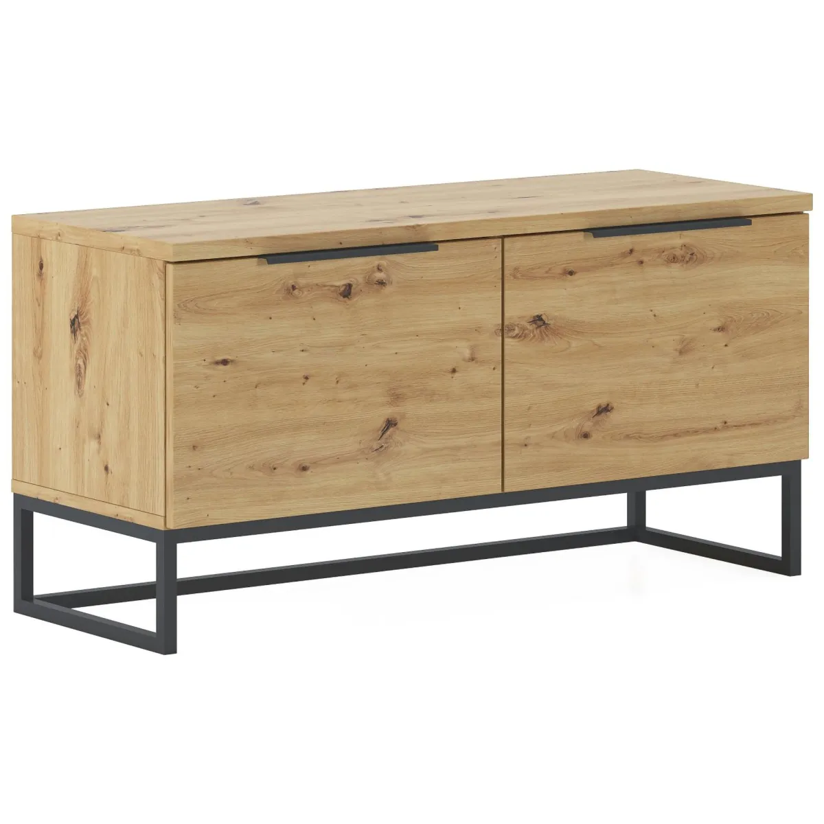 Cassapanche > Dmora Cassapanca Marrone Rovere Nodi Colore Ripiano Marrone Materiale Struttura in Metallo 98x37x50h cm - Sciara Nero, Marrone Rovere Nodi