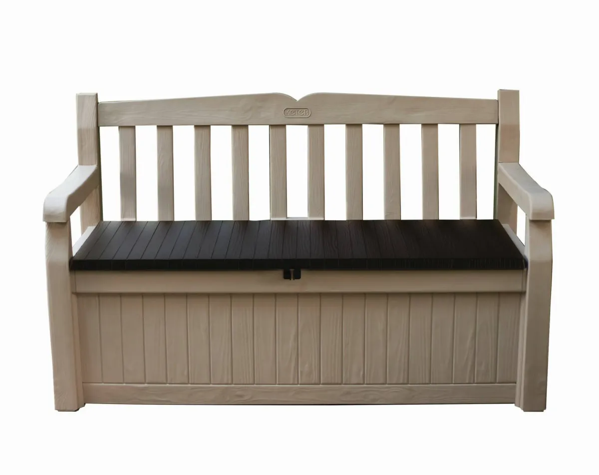 Cassapanche|Cassapanche Da Esterno > Dmora Cassapanca outdoor Chestermere, 140x60 h84 cm, e Marrone Beige
