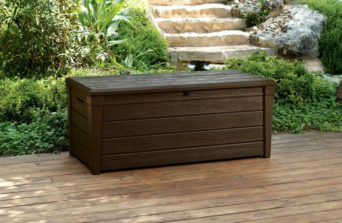 Cassapanche|Cassapanche Da Esterno > Dmora Cassapanca outdoor impermeabile 145x69x60h cm - Wawa Marrone