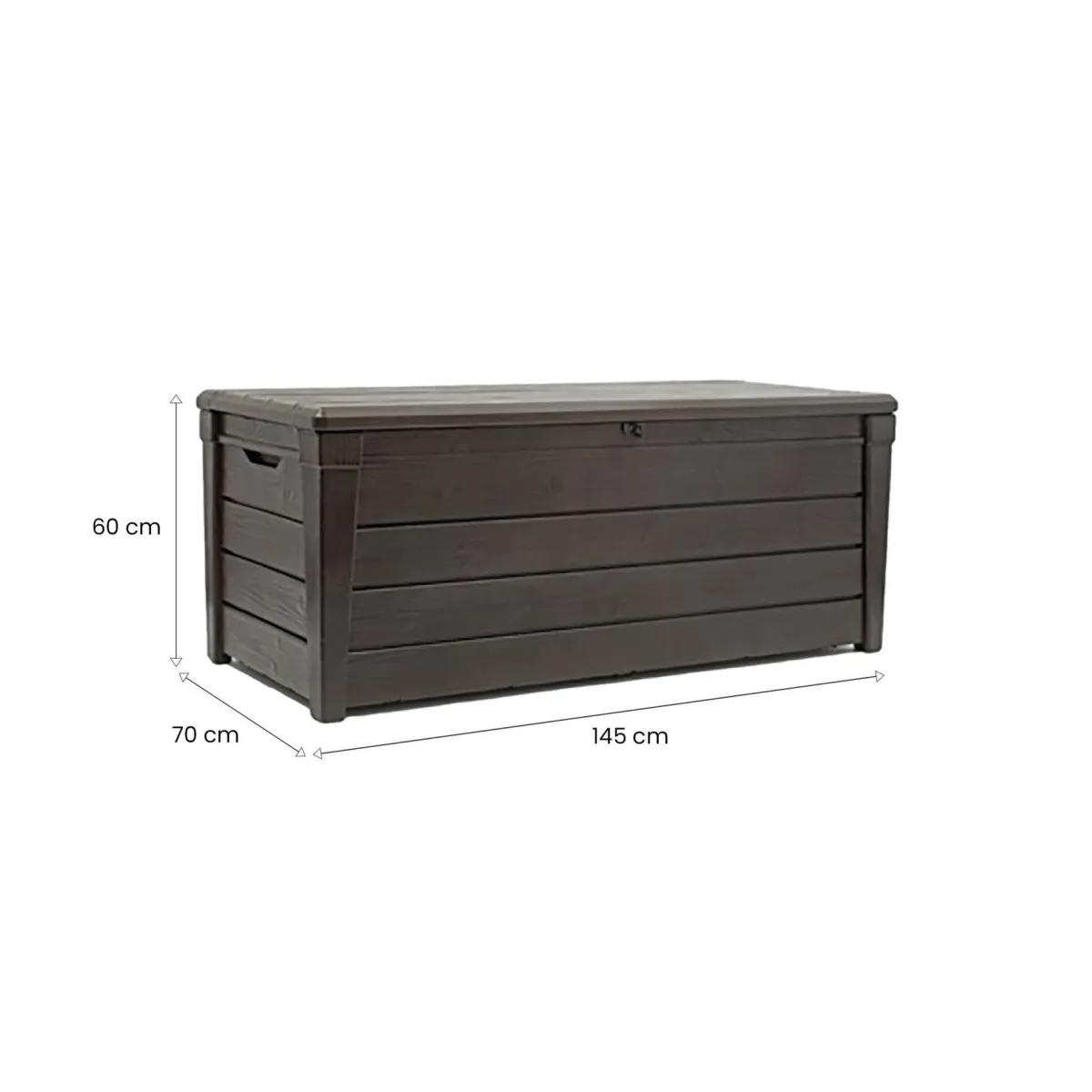 Cassapanche|Cassapanche Da Esterno > Dmora Cassapanca outdoor impermeabile 145x69x60h cm - Wawa Marrone