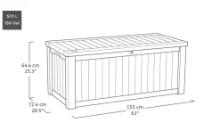 Cassapanche|Cassapanche Da Esterno > Dmora Cassapanca outdoor 151x72x70h cm effetto legno - Brantford Marrone Noce