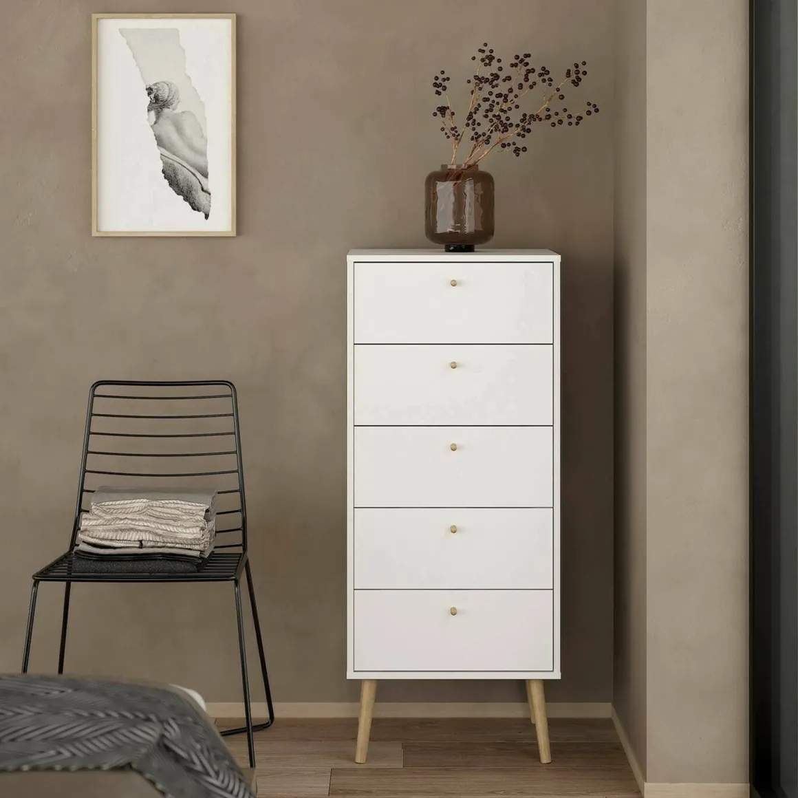 Cassettiera alta bianca 50x120h cm - Yaounde