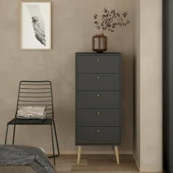 Cassettiere > Dmora Cassettiera alta grigia 50x120h cm - Yaounde Grigio