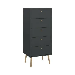 Cassettiere > Dmora Cassettiera alta grigia 50x120h cm - Yaounde Grigio