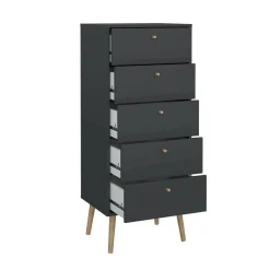 Cassettiere > Dmora Cassettiera alta grigia 50x120h cm - Yaounde Grigio