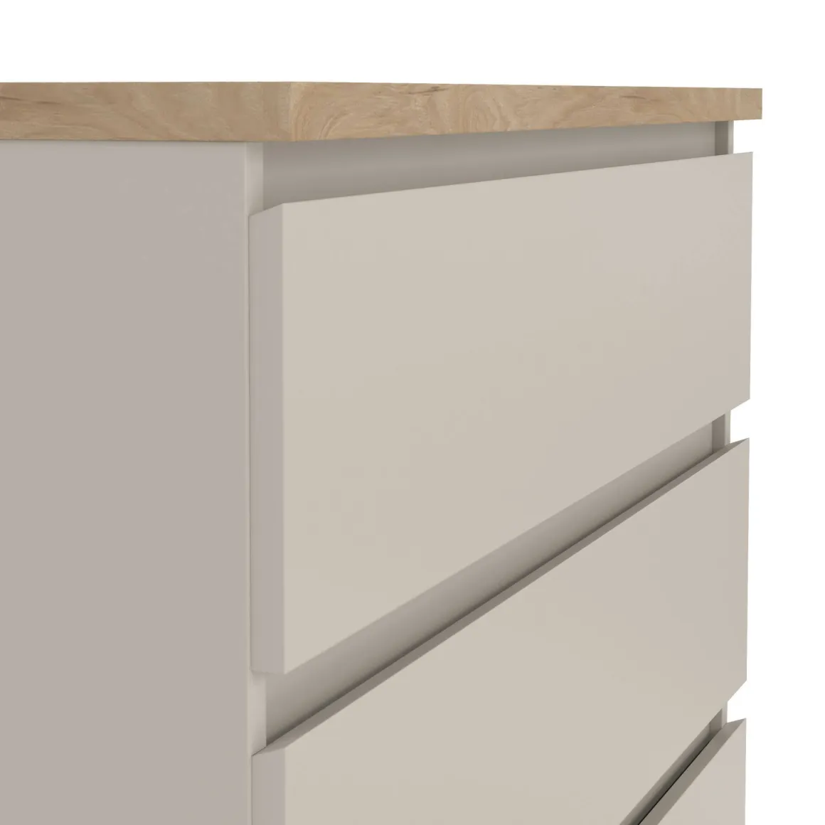 Cassettiera Beige 5 Cassetti Apertura Scorrevole 77x50x111h cm, Chiusura Scorrevole - Ansel