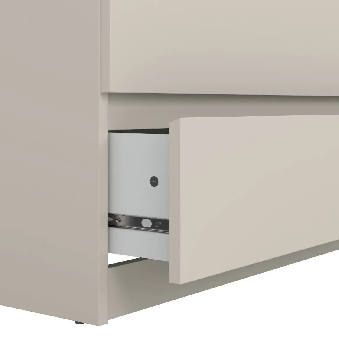 Cassettiera Beige 5 Cassetti Apertura Scorrevole 77x50x111h cm, Chiusura Scorrevole - Ansel