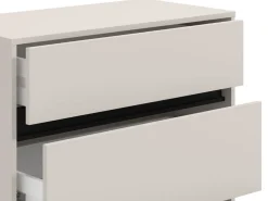 Cassettiera Beige Nero 3 Cassetti Apertura Scorrevole 80x40x90h cm, Chiusura Scorrevole - Mapello