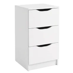 Cassettiera Bianco 3 Cassetti Apertura Scorrevole 71x40x40h cm, Chiusura Scorrevole - Ponte